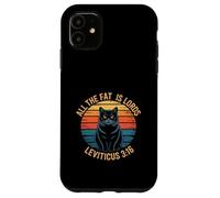 Funny Leviticus 3:16 Fat Cat Retro Saying Case for iPhone 11