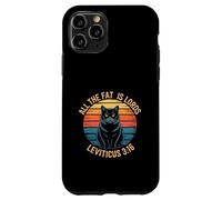 Funny Leviticus 3:16 Fat Cat Retro Saying Case for iPhone 11 Pro