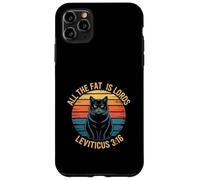 Funny Leviticus 3:16 Fat Cat Retro Saying Case for iPhone 11 Pro Max