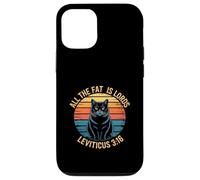 Funny Leviticus 3:16 Fat Cat Retro Saying Case for iPhone 12/12 Pro