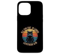 Funny Leviticus 3:16 Fat Cat Retro Saying Case for iPhone 13 Pro Max