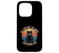 Funny Leviticus 3:16 Fat Cat Retro Saying Case for iPhone 15 Pro