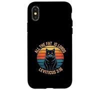 Funny Leviticus 3:16 Fat Cat Retro Saying Case for iPhone X/XS