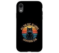 Funny Leviticus 3:16 Fat Cat Retro Saying Case for iPhone XR