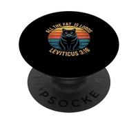 Funny Leviticus 3:16 Fat Cat Retro Saying PopSockets Adhesive PopGrip