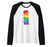 Funny LGBT Elephant Rainbow Lesbian Gay Pride Women Men Raglan Baseball Tee