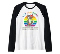 Funny LGBT Gay Pride Month I'm a Furry Rainbow Wolf Ally Raglan Baseball Tee