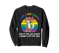 Funny LGBT Gay Pride Month I'm a Furry Rainbow Wolf Ally Sweatshirt