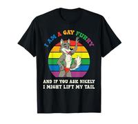 Funny LGBT Gay Pride Month I'm a Furry Rainbow Wolf Ally T-Shirt