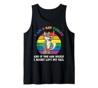 Funny LGBT Gay Pride Month I'm a Furry Rainbow Wolf Ally Tank Top