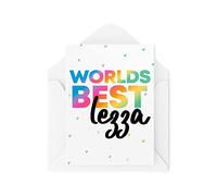 Funny LGBTQ Cards | Worlds Best Lezza Card | Lesbian Gay Best Friend Birthday Congratulations Celebrate Cheeky Joke Banter Novelty | CBH1054