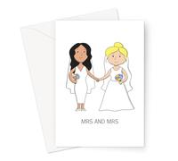 Funny LGBTQ Congratulations On Your Wedding Card | LGBTQIA Engagement, Just Married (Mrs And Mrs Card)