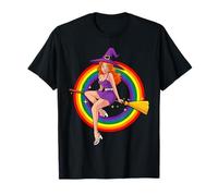 Funny LGBTQ Witchcraft Retro Witch Lesbian Pride T-Shirt