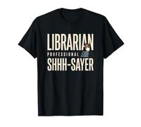 Funny Librarian Shush Quiet Please Book Lover Retro Style T-Shirt