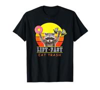 Funny Lift Fast Eat Trash Workout Raccoon Donut T-Shirt