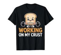 Funny Lifting Gym Sourdough - Working On My Crust Value Graphic T-Shirt, Men, Black, S