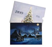 Funny Light Up Temperature Changing Christmas Card - Reusable Secret Santa Gifts, Temperature Sensitive Holiday Surprise Greeting Card With Envelopes, Holiday Cards for Girlfriend,colleagues, 15x22cm