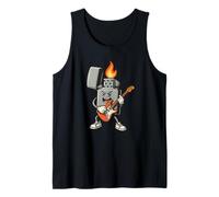 Funny Lighter Flames with Cool Electric Guitar Outfit Tank Top