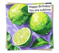 Funny Lime Birthday Card - Happy Birthday. You Are Sublime - Colourful Vibrant Birthday Card For Friend or Family