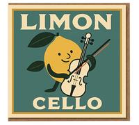 Funny Limon Cello Birthday Card - Cute Lemon Playing Cello Pun for Musicians, Music Teachers, Orchestra Lovers, Friends and Family