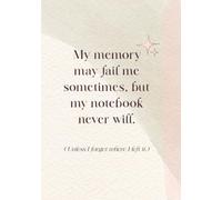 Funny Lined Notebook: My memory may fail me sometimes, but my notebook never will: A5 Journal, 120 Cream Pages, Relatable Quote and Aesthetic Abstract ... Cute Gift for Friends, Family and Coworkers