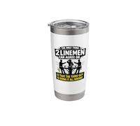 Funny Lineman Shirt 2 Linemen Agree Third Guy is Wrong Humor Stainless Steel Insulated Tumbler