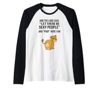 Funny Lion and The Lord Said Let There Be Sexy People Meme Raglan Baseball Tee