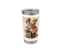 Funny Lion Birthday Themed Sitting on Sofa Stainless Steel Insulated Tumbler