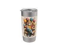 Funny Lion Birthday Themed Sitting on Sofa Stainless Steel Insulated Tumbler