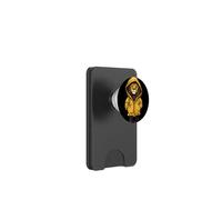 Funny Lion in Raincoat for a Cozy Rainy Day Vibe PopSockets PopWallet for MagSafe