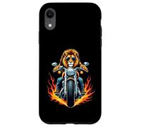 Funny lion Riding a Motorcycle Design Lion Lovers Case for iPhone XR