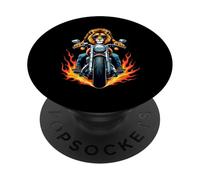 Funny lion Riding a Motorcycle Design Lion Lovers PopSockets Adhesive PopGrip