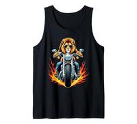 Funny Lion Riding a Motorcycle Design Lion Lovers Tank Top