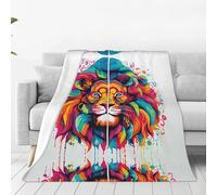 Funny Lion Ultra-Soft Flannel Blanket - Home Sofa Blanket, nap Blanket, Camping Picnic mat - 60"x50"