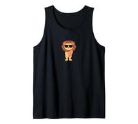 Funny Lion Wearing Sunglasses Playing Disc Golf Frisbee Tank Top