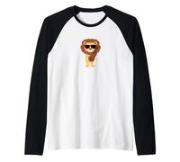 Funny Lion Wearing Sunglasses Playing Nyckelharpa Raglan Baseball Tee