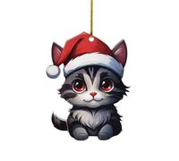 Funny Little Cat Christmas Tree Decoration Couple Creativity Christmas Decoration Cute Little Cat Christmas Tree Hat Decoration Pearl Garland Christmas Decorations (G, One Size)