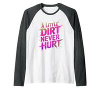 Funny Little Dirt Never Hurt Mud Run Muddy Queen Quad My ATV Raglan Baseball Tee