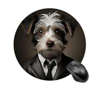 Funny Little Dog Mousepad Round Computer Mousepad Waterproof Gaming Mousepads with Non-Slip Rubber Base Mousepads Mousemat for Laptop Office 20 CM