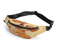 Funny Little Dog Waist Bag,Durable Sling Bag with Adjustable Strap Crossbody Waist Bag,for Outdoors Workout Traveling Casual Running Hiking Cycling