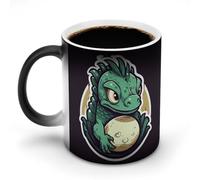 Funny Little Green Dragon's Egg Color Changing Mug 11 Oz Heat Sensitive Ceramic Coffee Mugs with Hidden Design Temperature Changing Mug, Novelty Magic Cup Gift for Coffee Lover