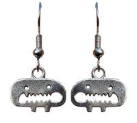 Funny Little Monster Dangle Earring, Cute Unique Monster Earrings Silver Little Ghost Earrings, Eccentric Quirky Dangling Dangle Women Gifts (Wide Monster)