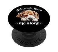 Funny Live Laugh Leave Me Alone Nap Sleep Beagle Dog Lover PopSockets Adhesive PopGrip