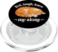 Funny Live Laugh Leave Me Alone Nap Sleep Orange Tabby Lover PopSockets PopGrip for MagSafe