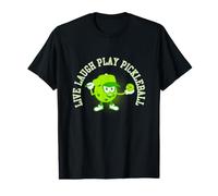 Funny Live Laugh Play Pickleball Player Mascot Design Value Graphic T-Shirt