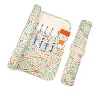 Funny live Paint Brush Holder Art Supplies, Artist Brush Holder & Storage Organizer Roll-Up Case Bag, Protect Acrylic Oil Watercolor Paintbrushes (Pink Rose 20 Slot Pockets)