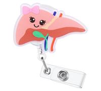 Funny Liver Badge Reel | Retractable ID Card Hepatologist Badge Holder | Name Tag Medical Work Badge Clip for RN LPN CNA MA ER Night Shift Nurse Nursing Student Doctor Gifts | Acrylic｜Alligator Clip