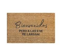 Funny Lizard Doormat 40 x 60 cm "Bienvenidos Pero A Las 9 Se Me Largan" Funny Spanish Door Mat Polyester Welcome Door Mat for Indoor and Outdoor Use