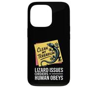 Funny Lizard Issues Orders Human Obeys Clean My Terrarium Case for iPhone 13 Pro