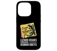 Funny Lizard Issues Orders Human Obeys Clean My Terrarium Case for iPhone 14 Pro